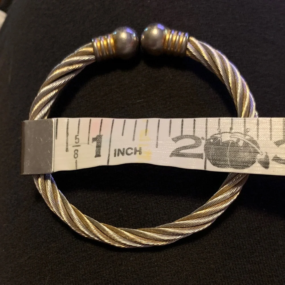 Elegant Twisted Bracelet by Source Unknown in Silver and Gold Tones